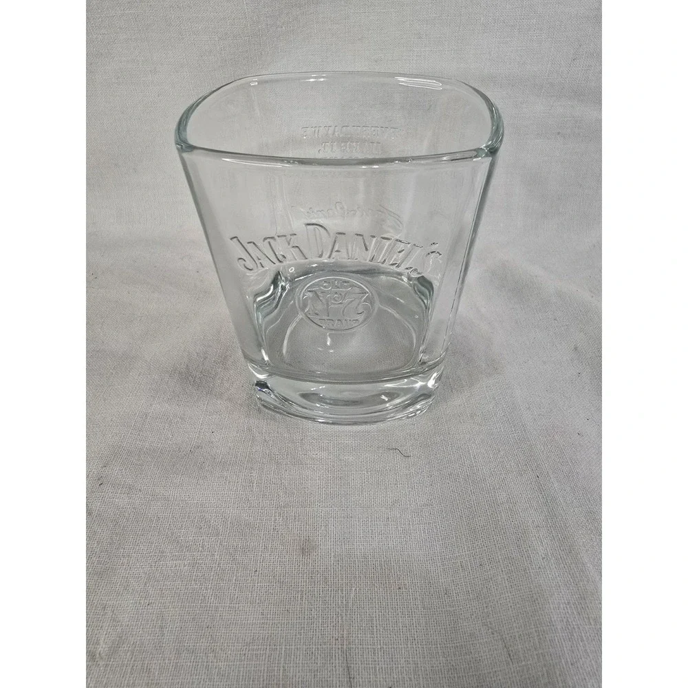 Jack Daniels Old No 7 Brand Whiskey Barware Rocks Glass Tumbler Square‎